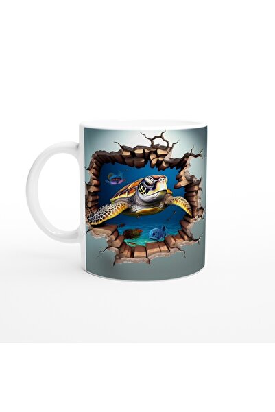 Wisdom Rain Sea Turtle Printed Mug Cup Exceeding the Wall