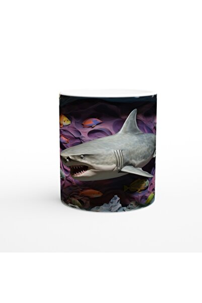 Wisdom Rain أرضية الكهف الوردي والأرجواني وكوب القدح تحت الماء بطابع القرش