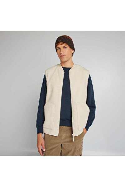 KİABİ Faux sheepskin gilet WHITE