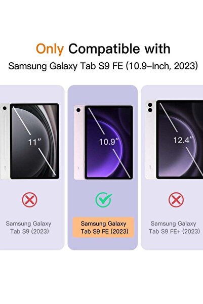 Generic Case for Samsung Galaxy Tab S9 FE+ / S9 FE Plus 12.4-Inch - Soft TPU Tri-Fold Stand with S Pen Holde