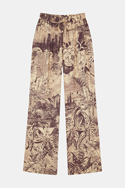 W Collection MÜRDÜM DESENLİ VİSKON PANTOLON