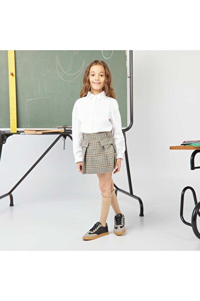 KİABİ Checked pleated skort GREY