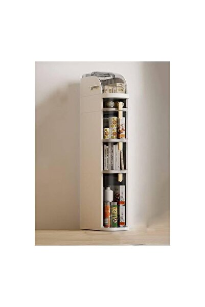 KEKE 4 Tier Slim Rolling Floor Cabinet, Narrow Freestanding Storage Organizer with Clear Doors & Drawers