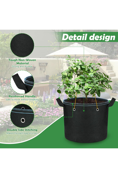 OEM Breathable bags for growing potatoes, strawberries, peanuts, flowers and vegetables, 5 pieces 20L