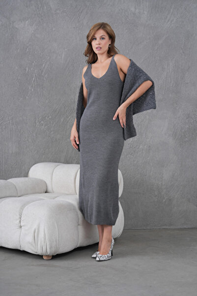 Park Karon Women's Boat Neck Knit Detail Blouse Dress Two-Piece Trko Set