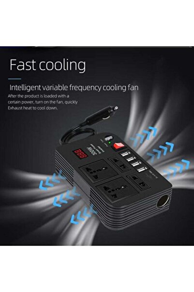 Generic Car Power 300W Inverter with Multi Function 12V to 220V Adapter Plugs