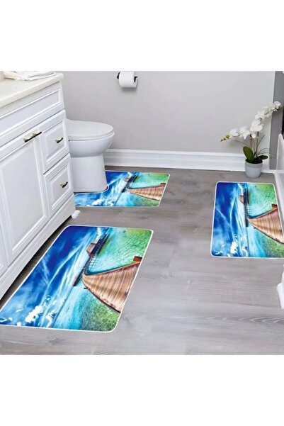 Casa de Vis Bathroom rug set, 3 pieces, polypropylene, 60x100 cm, non-slip, multicolor