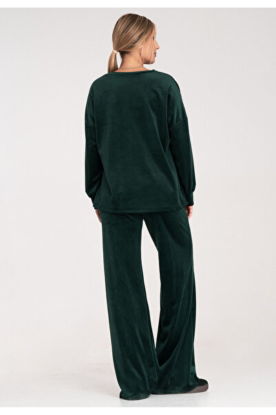 Figl Velvet tracksuit for women - Velvet set for women - green tracksuit M1100 size L/XL