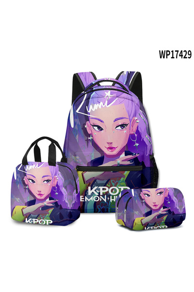 OEM K-POP Witch Hunters, Student Backpack, 3-Piece Set (Backpack + Lunch Bag + Pencil Case), Style 5
