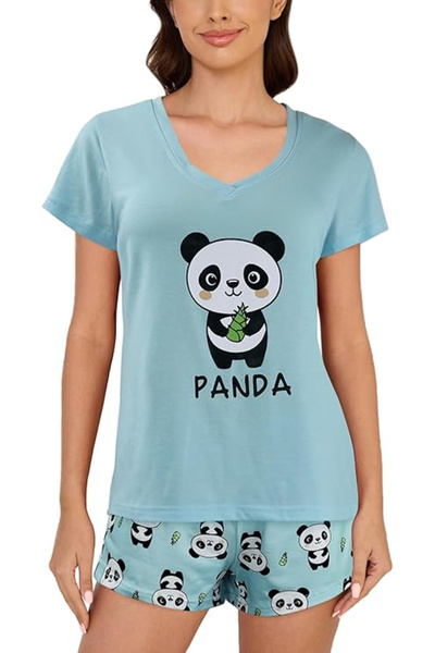 OEM Women's soft sleepwear, panda XS