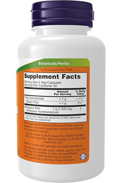 Now Foods NOW Astragalus Capsules, 500 mg, 100 Capsules