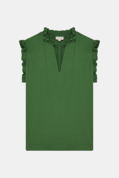 W Collection YEŞİL KOLSUZ BLUZ