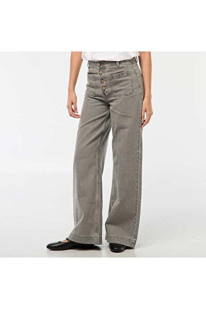KİABİ Wide Leg Denim Pants GREY