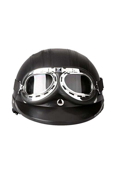 DOMEET نظارات أمان نصف خوذة دراجة نارية من البولي يوريثين على الطراز الألماني