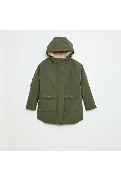 KİABİ Hooded Parka with Faux Shearling Lining GREEN