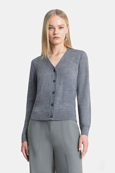 W Collection ANTRASİT YÜN KARIŞIMLI HIRKA