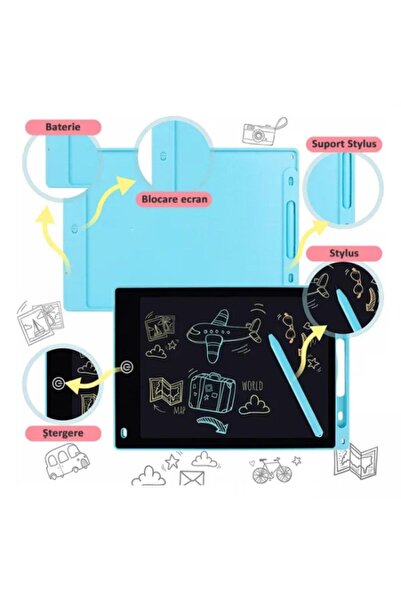 OEM Tableta LCD 8'5 inch pentru scris si colorat copii, roz