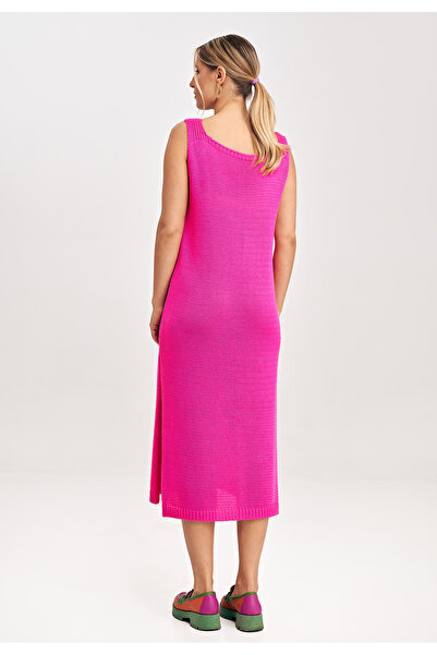 Figl Women's knitted set, fuchsia dress with bolero, M997, one size fits all