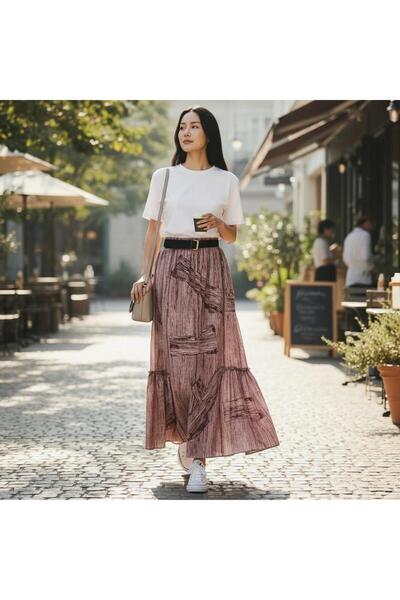 OwenLife تنورة شيفون من أوين لايف مقاس قياسي تناسب المقاسات 38 40 42 44 46 48 50 52