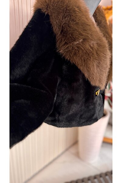 ŞEHRAZAT BUTİK Belt Detailed Short Design Fur