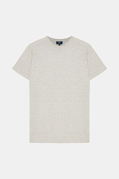 W Collection تي شيرت رمادي بياقة دائرية