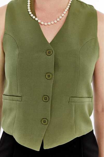 l o v m i Γυναικείο γιλέκο με λαιμόκοψη σε σχήμα V με επένδυση Premium