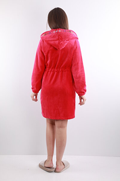 Wild Love Women's 100% Bamboo Hooded Soft Extra Soft Dressing Gown with Embroidery Detail