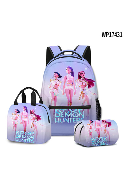 OEM K-POP Witch Hunters, Student Backpack, 3-Piece Set (Backpack + Lunch Bag + Pencil Case), Style 7