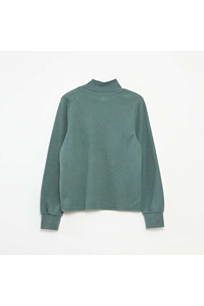 KİABİ Plain Cotton Undershirt with Embroidery GREEN