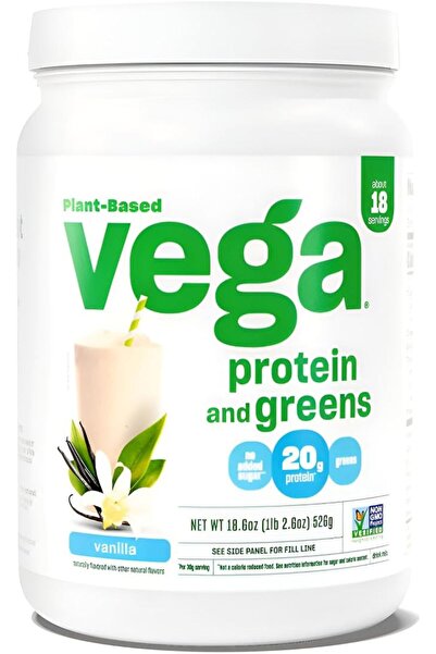 VEGA مسحوق بروتين نباتي بنكهة الفانيليا من بروتين آند جرينز (18 حصة)