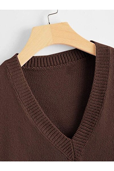 ATE ÖZGÜNEŞ TRİKO TEKSTİL Women's Knitwear V-Neck Solid Sweater