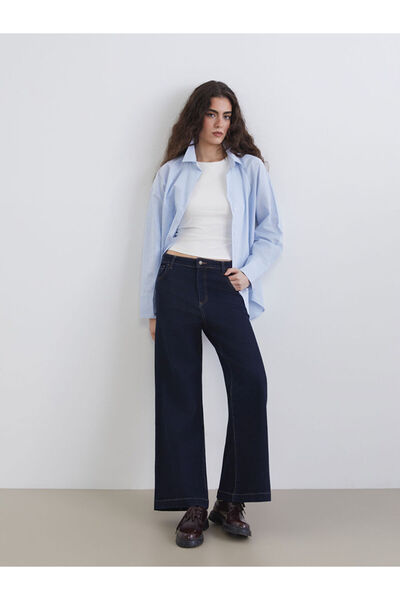 LC Waikiki Γυναικείο Jean Παντελόνι Wideleg