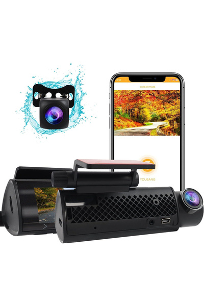 OEM Dual front and rear car camera with app, 4K HD WiFi, night vision, WDR, loop record, 170° wide angle