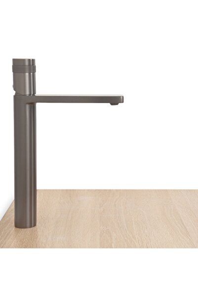 Maison Mex Tall washbasin mixer, CASCADE, l.20.6 H.31.6 cm, brushed gray