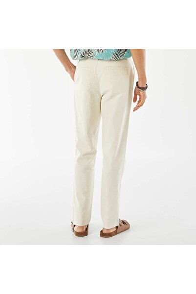 KİABİ Straight-leg linen-blend chinos WHITE