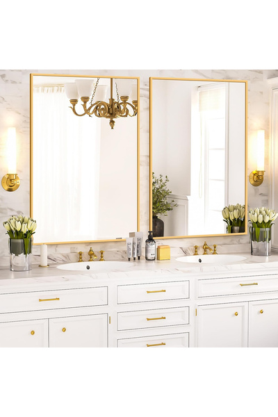 OEM Hanging mirror with silver metal frame 80x60x4 cm