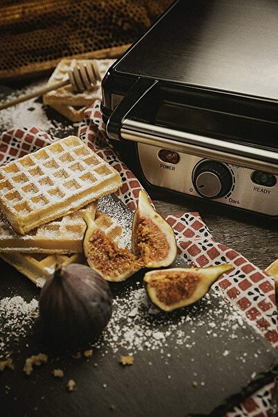 Generic 1500W Electric Waffle Maker 4 Slice Non Stick Iron Adjustable Temp Stainless Steel Breakfast