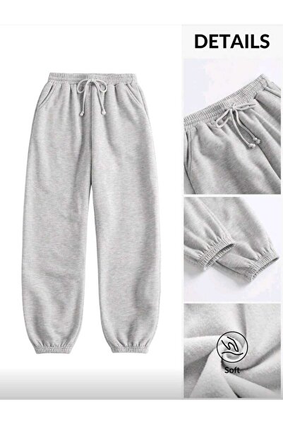 FAVORİST Soft Sweatpants with Elasticated Legs Fleece-Lined Unisex
