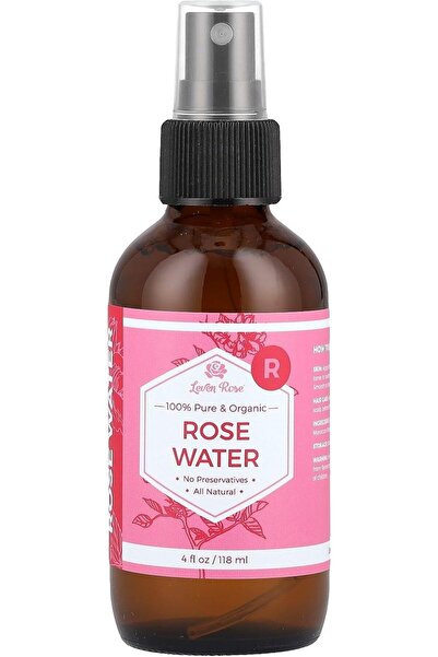 Leven Rose ماء الورد العضوي النقي 100%، 4 أونصة سائلة (118 مل)