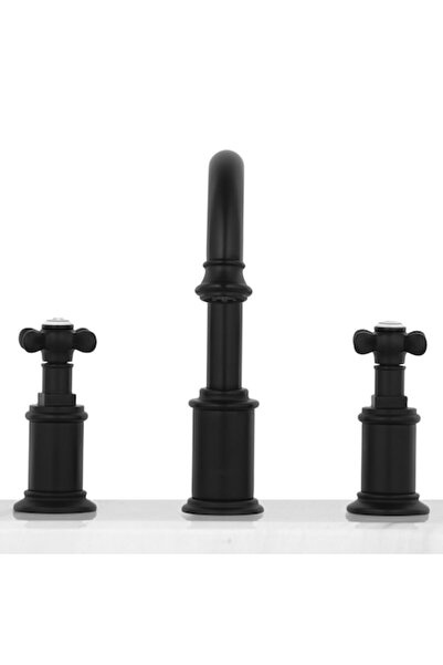 Maison Mex 3-outlet washbasin mixer, DANUBE, L.25 H.22 cm, black