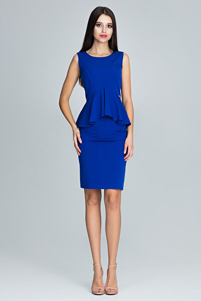 Figl Skirt and blouse set - pencil skirt - ruffled blouse - blue M605 size M