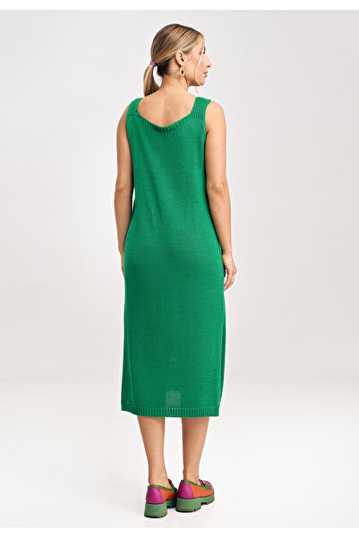 Figl Women's knitted set, green dress with bolero M997, universal size