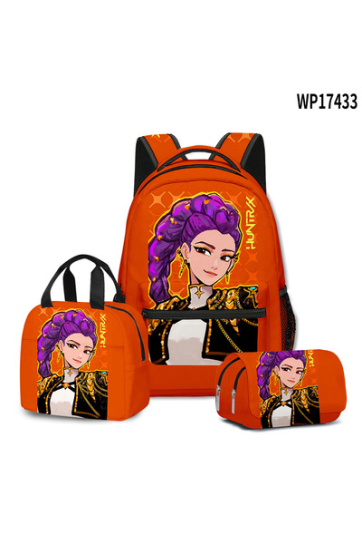 OEM K-POP Witch Hunters, Student Backpack, 3-Piece Set (Backpack + Lunch Bag + Pencil Case), Style 9