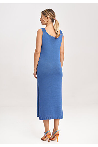 Figl Women's knitted set, dress with bolero, blue M997, one size fits all