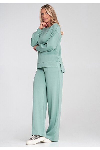 Figl Elegant tracksuit for women - Sweatshirt and pants set - Mint M1250 size M