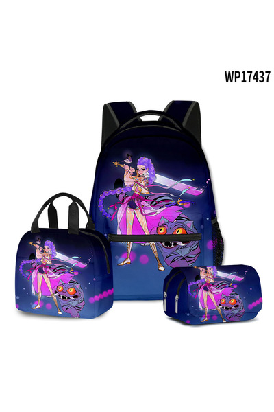 OEM K-POP Witch Hunters, Student Backpack, 3-Piece Set (Backpack + Lunch Bag + Pencil Case), Style 13