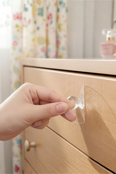 Orvila 10 Pcs Adhesive Cabinet Drawer Lid Holding Handle Multi-Purpose Hanger Handle