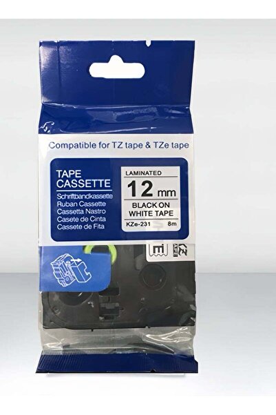 GENERAL P-Touch Laminated Tape Black/White 12mm*8m