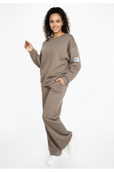 Figl Loose-fitting tracksuit - Women's tracksuit set - Brown set M1274 size M