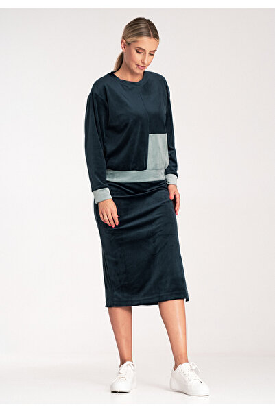 Figl Velour tracksuit set - set with skirt - M1036 navy blue size S